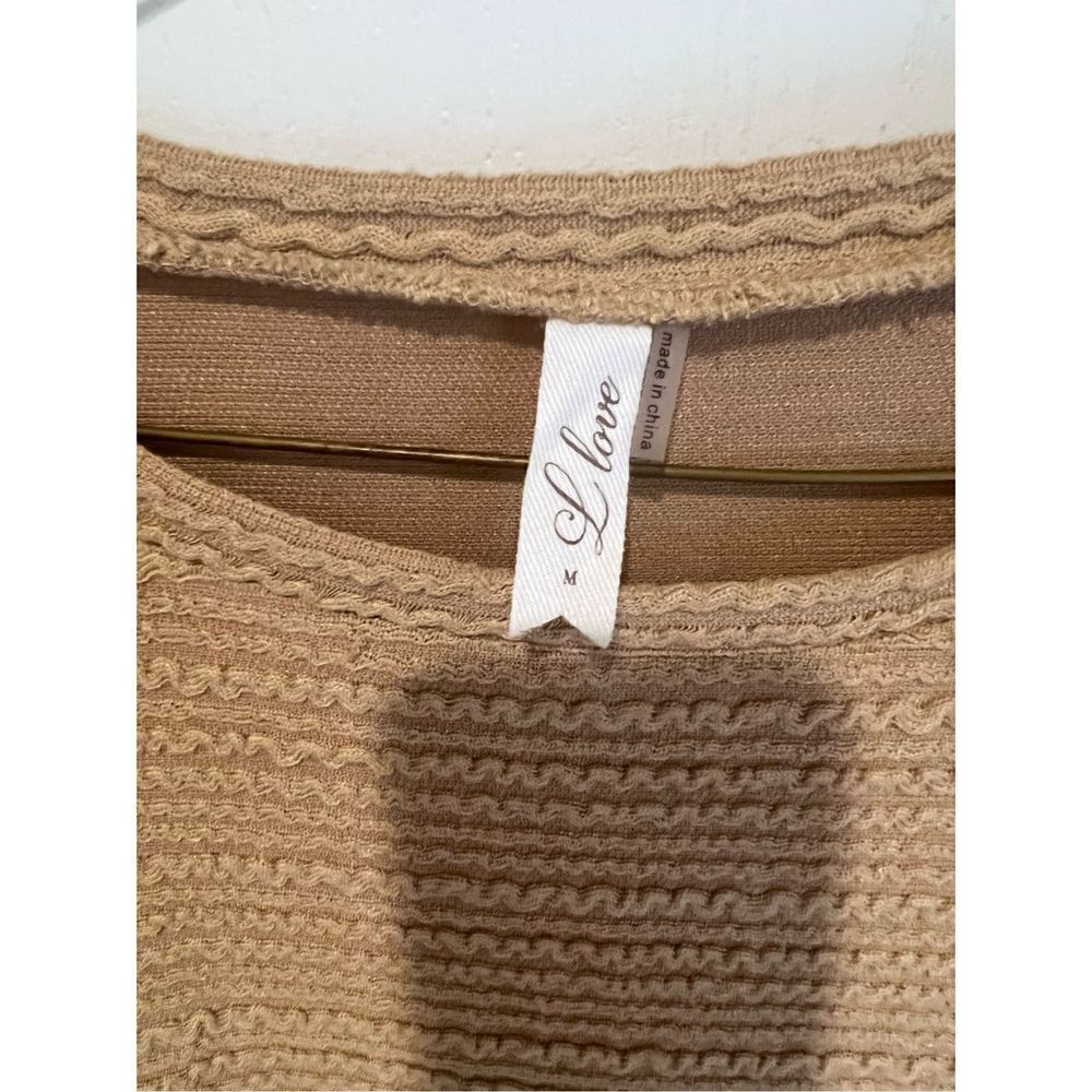 L love mustard ribbed tassel edge boho top - Picture 4 of 14
